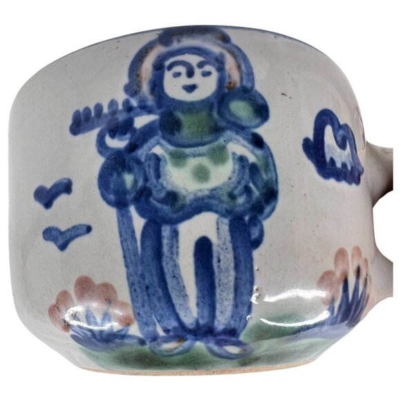 M A Hadley Art Pottery Farmer Cup THE END Coffee Mug Signed Farm Country Scene - Picture 5 of 7